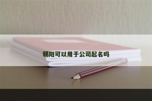 朝阳可以用于公司起名吗