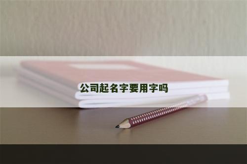 公司起名字要用字吗