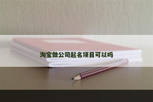 淘宝做公司起名项目可以吗