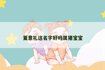夏意礼这名字好吗属猪宝宝