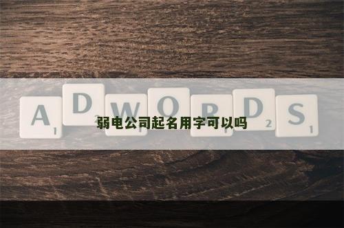 弱电公司起名用字可以吗